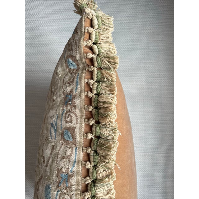 Antique Aubusson and Velvet Pillow For Sale In New York - Image 6 of 7