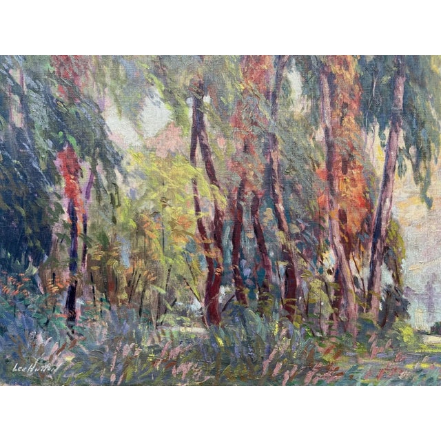 Wood Arts & Crafts Impressionist Landscape Painting, Chicago Artist, 1926 For Sale - Image 7 of 12