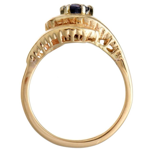 14KY Vintage Purple Sapphire(0.45) Swirl Ring, size 6.25 For Sale - Image 4 of 5