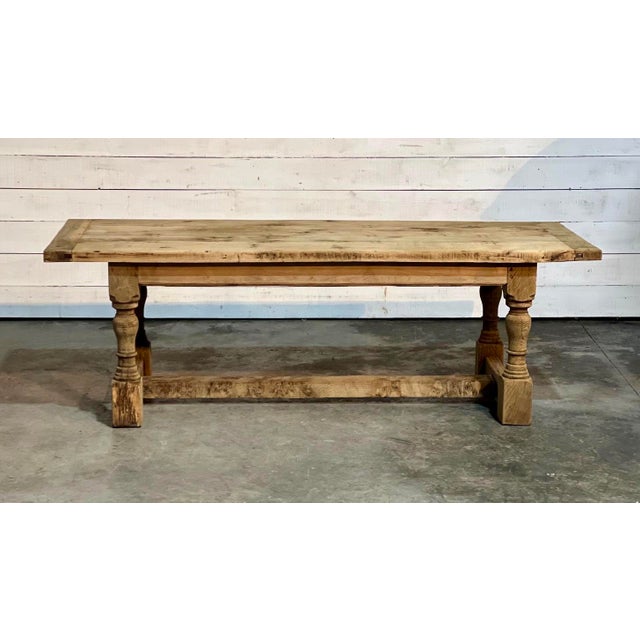 Bleached Oak Farmhouse Dining Table, 1925 For Sale - Image 18 of 18