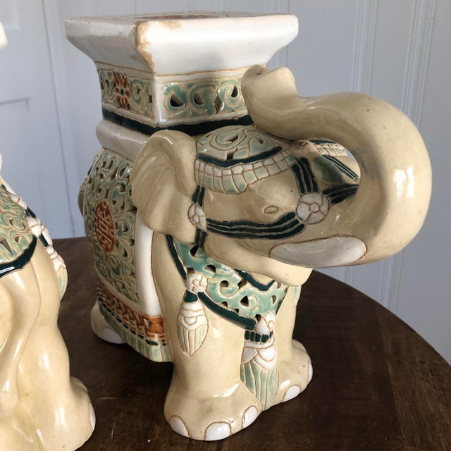 Vintage Ceramic Elephant Plant Stands a Pair Chairish