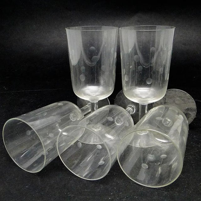 Art Deco Polish Champagne Glasses, 1950s, Set of 5 For Sale - Image 4 of 6