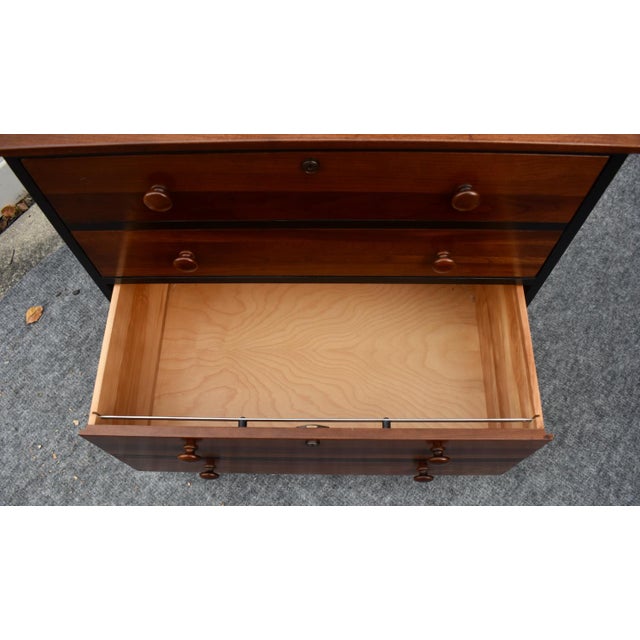 Black Ethan Allen Cherry 2 Drawer Lateral File Cabinet Two Tone Black Locking Chest For Sale - Image 8 of 18