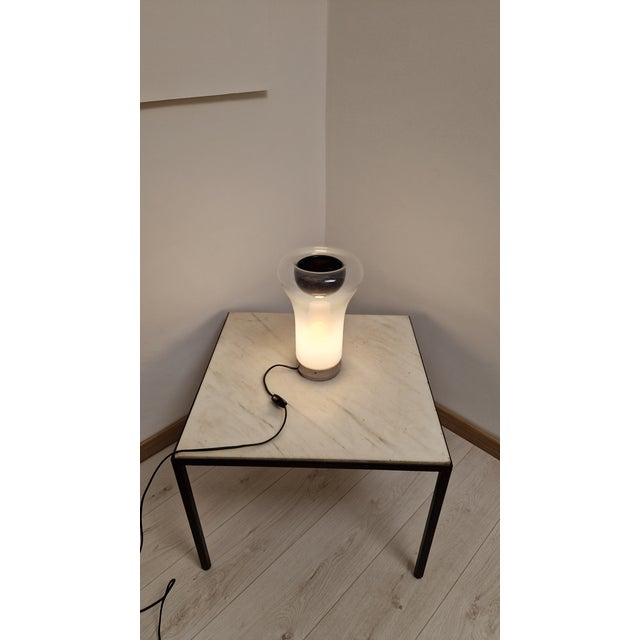 Saffo Table Lamp in Metal and Glass by Angelo Mangiarotti for Artemide, 1960s, in Very Good conditions. Designed 1960 to...