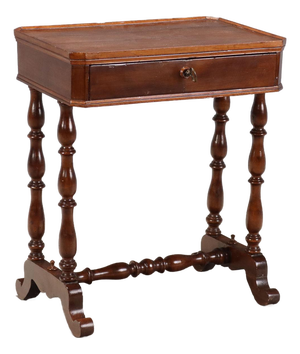 Walnut Work Table, Late 1800s