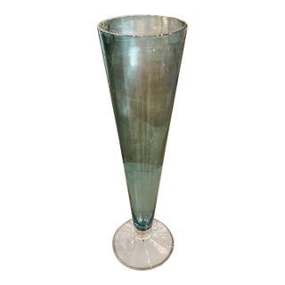 Modern Fontana Green Murano Glass Vase For Sale