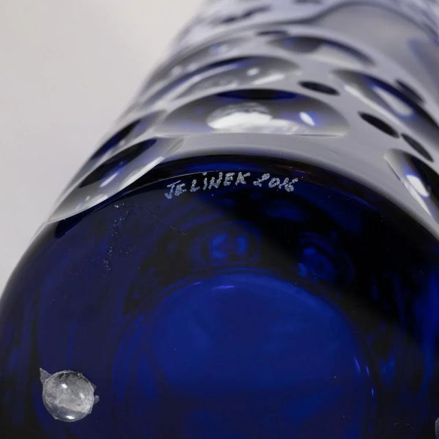 Blue Contemporary Jiri Jelinek Art Glass "Ariel" Vase For Sale - Image 8 of 9