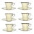 Lenox “Solitaire” Set of 6 Porcelain Tea Cups & Saucers - 12 pcs For Sale