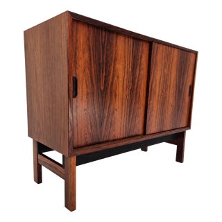 Low Sideboard in Rosewood with Sliding Doors, Denmark, 1960s For Sale