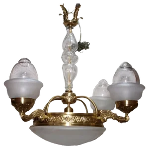 Antique Carved Glass Lamp