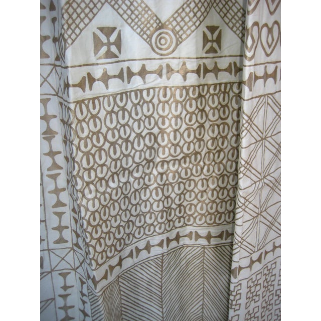 Fortuny Ashanti Gold and Ivory Vintage Curtain - Drapes a Pair For Sale - Image 4 of 12