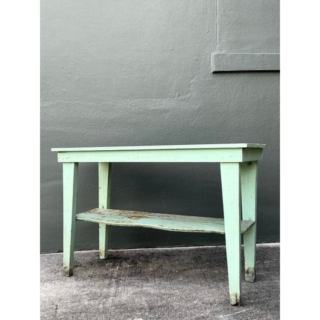 Vintage Boho Primitive Distressed Console Table For Sale In West Palm - Image 6 of 12