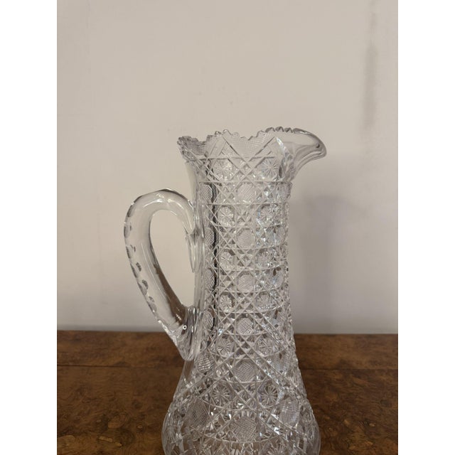 Large Antique Edwardian Cut Glass Jug, 1900 For Sale - Image 6 of 8