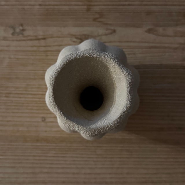Crate & Barrel Crate & Barrel Gourdgeous Small Cream Earthenware Vase For Sale - Image 4 of 5