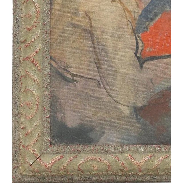 Textile Original Mid Century Modern Figural Oil Painting by Doris Klein New York School For Sale - Image 7 of 10