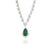 VR Jewels Art Deco Pear Drop 9.81ct Emerald & 12.19ct Diamond Designer Necklace in 14k White Gold For Sale - Image 4 of 15