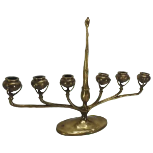 Tiffany Gilt Bronze Six-Arm Candelabra