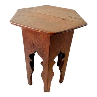 19th C. American Arts and Crafts Etched Taboret Table For Sale