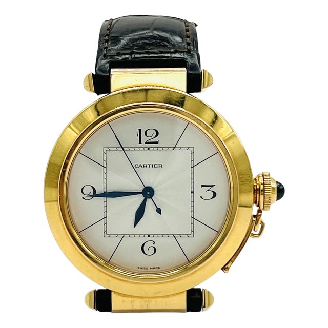 Estate Cartier Pasha Watch in 18k Yellow Gold For Sale