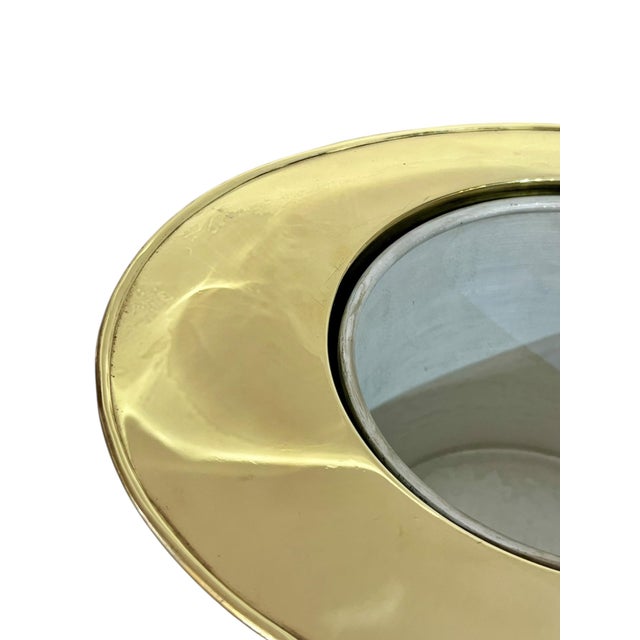 Vintage French Brass Art Deco Style Brass Finish Top Hat Ice Champagne Bucket Cooler For Sale - Image 10 of 18