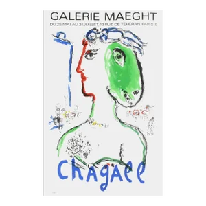 1972 Marc Chagall Maeght Gallery Exhibition Lithograph Poster