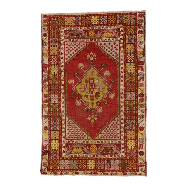 Vintage Turkish Oushak Rug - 02'05 X 05'02 For Sale