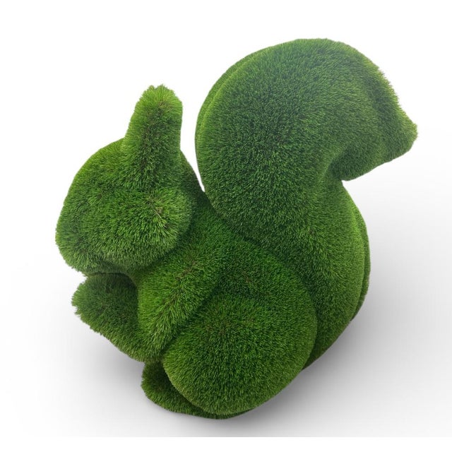 English Whimsical Oversized Faux-Boxwood Squirrel Garden Sculpture For Sale - Image 3 of 11