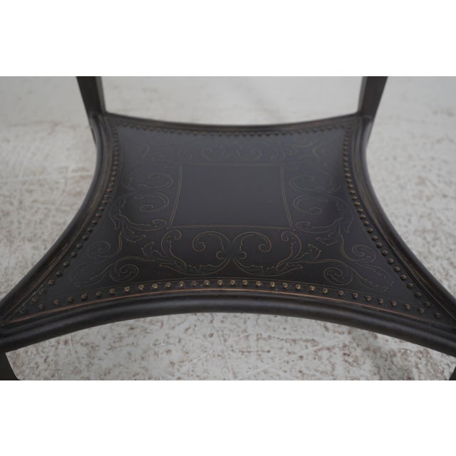 Theodore Alexander Bronze 2 Tier Square Etched Side Table For Sale - Image 11 of 14