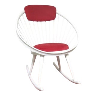 Round Rocking Chair by Yngve Ekstrom for Swedese, 1960s For Sale