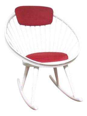 Round Rocking Chair by Yngve Ekstrom for Swedese, 1960s