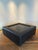 Modern Upholstered Leather Coffee Table with Black Glass Top, 2014 For Sale - Image 6 of 11