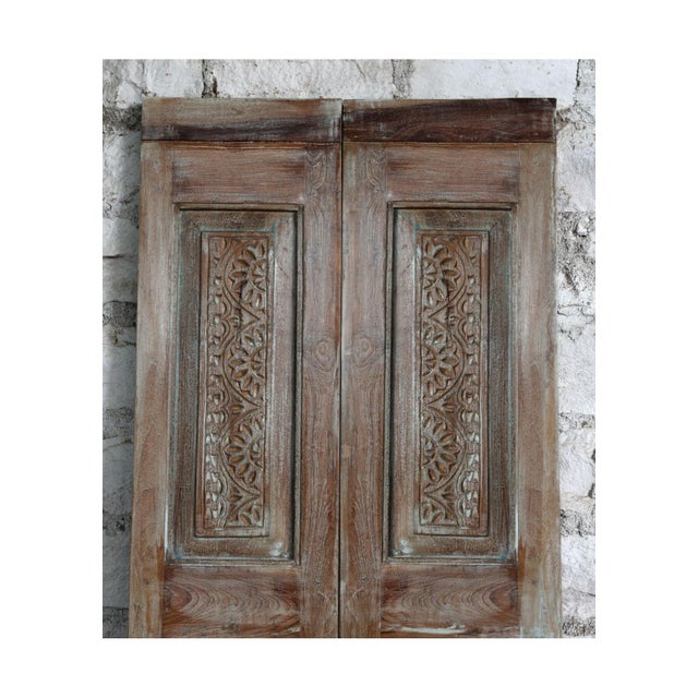 Antique Carved Rustic Farmhouse Door | French Country Style Barn Door 80x28 For Sale - Image 4 of 5