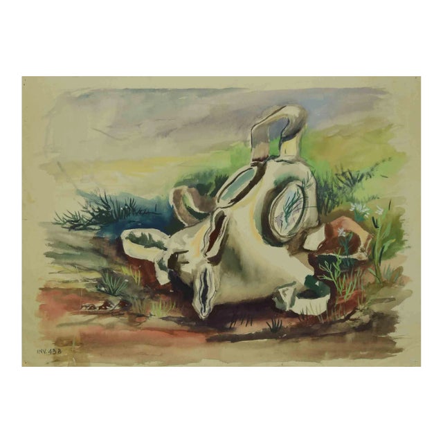 Leo Guida, The Melting Mask, Drawing, 1970s For Sale