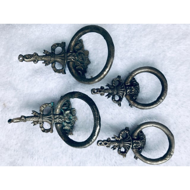 French Provincial Late 18th Century Rococo French Ring Pulls - Set of 4 For Sale - Image 3 of 4