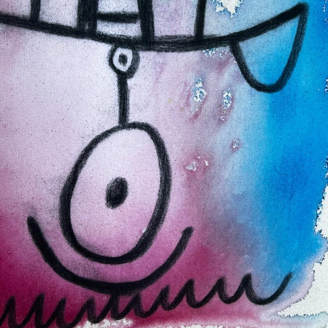 Wood Late 20th Century Framed Abstract Art on Canvas For Sale - Image 7 of 10