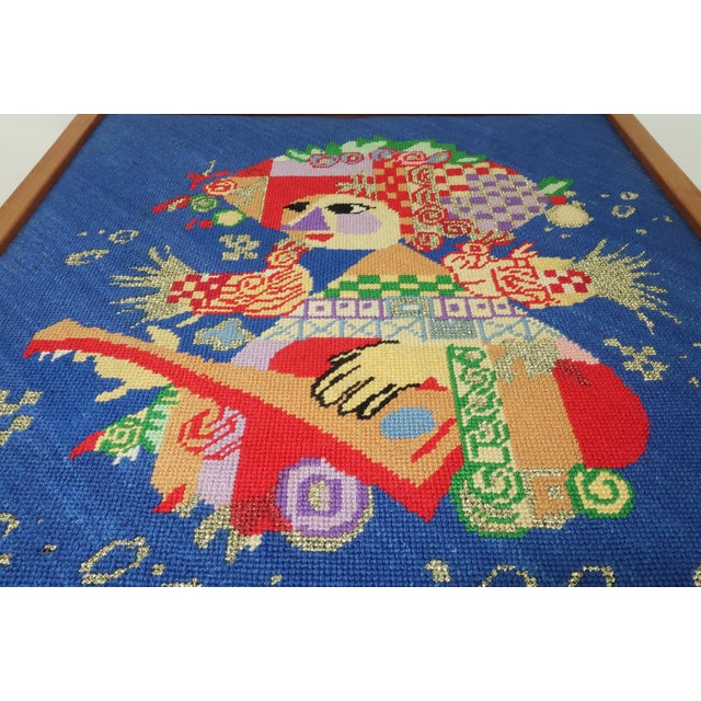Vintage Bjorn Wiinblad Needlepoint Wall Hanging For Sale - Image 9 of 11