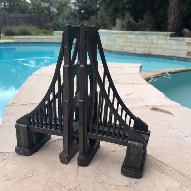 Architectural Cast Iron Suspension Bridge Bookends a Pair Chairish