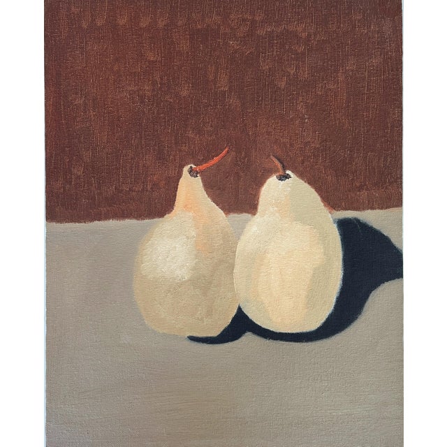 Abstract Pears Still Life Oil Painting on Artist 11" X 14" Board. Unsigned. An Artist's Modern study of pears in earth...