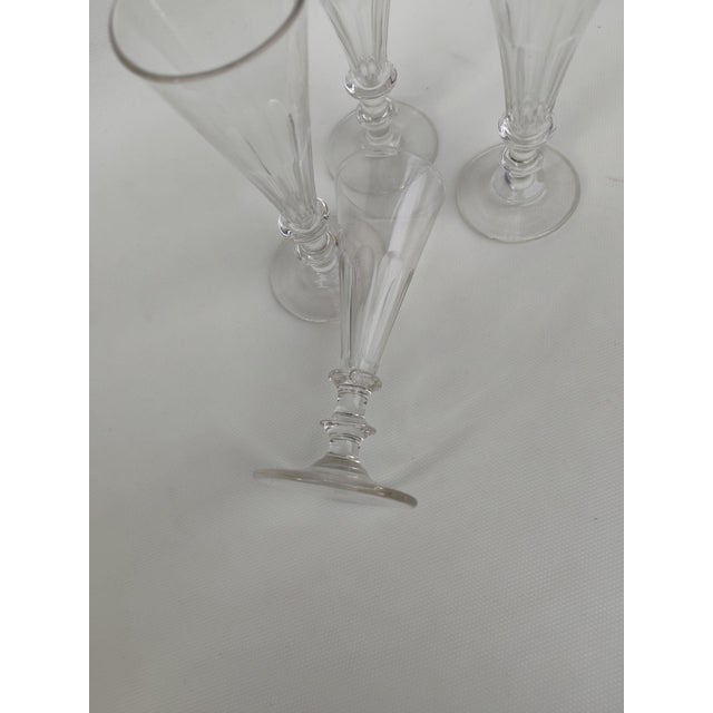 19th Century Glass Champagne Flutes, Set of 4 For Sale - Image 6 of 8