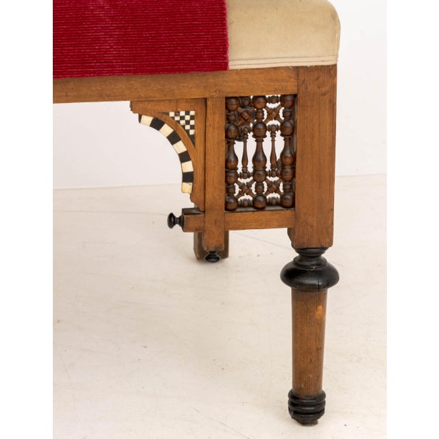 Early 20th Century Pair of Moroccan Inlaid Walnut Armchairs For Sale - Image 5 of 12