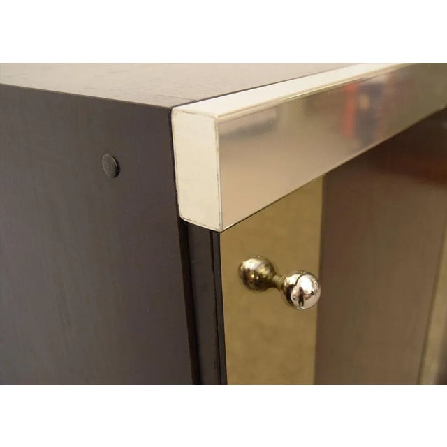 Modular Sideboard in Wengé Wood, Steel and Mirror from Sormani, 1970s, Set of 3 For Sale - Image 12 of 13