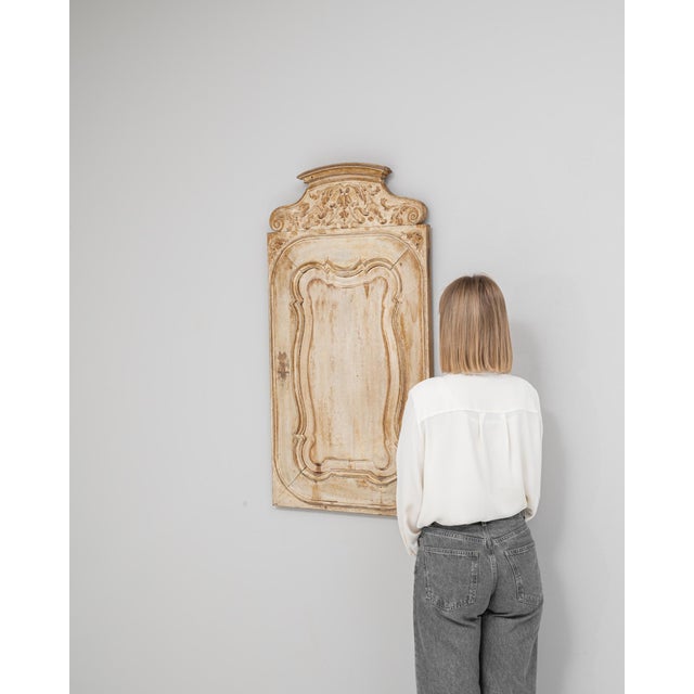 This 1820s French wooden wall decoration captures the refined artistry and architectural sensibilities of early 19th-...