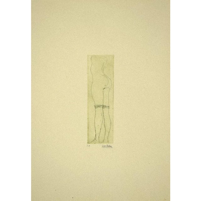 Maiden is an original etching realized by sergio barletta in 1970s. Hand-signed on the lower right. In good conditions....