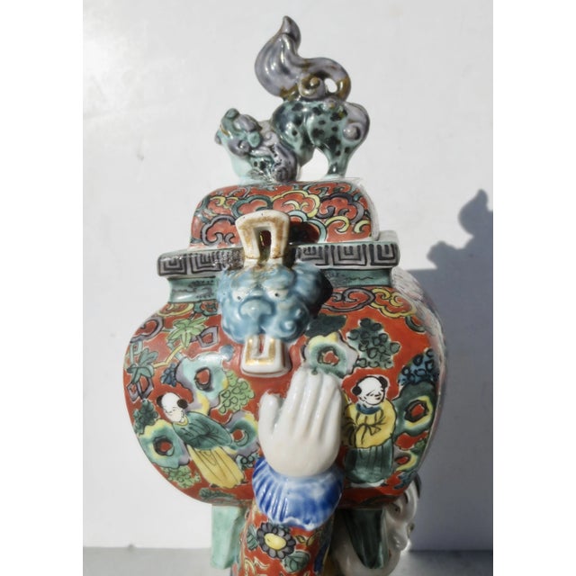 Chinese Porcelain Famile Rose Enamel Incense Burner Late 19th For Sale - Image 4 of 10