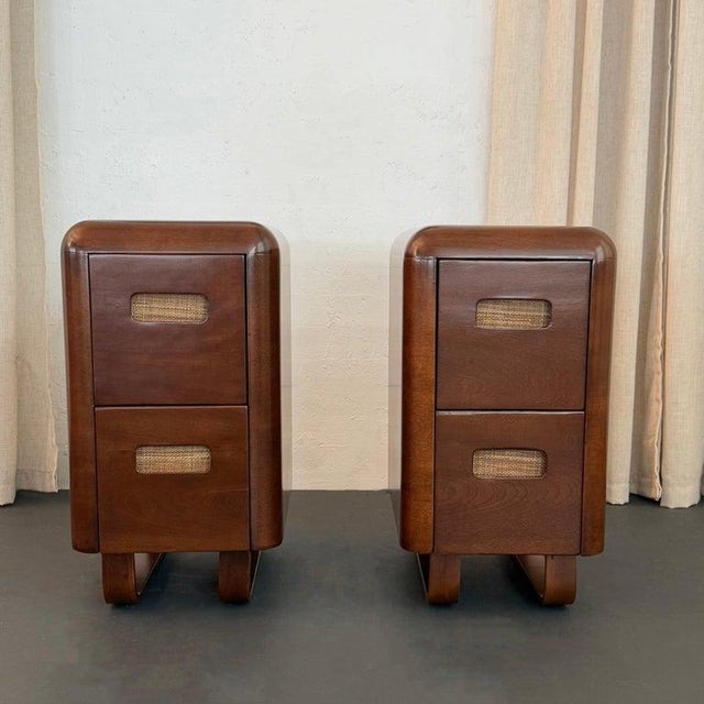 Mid-Century Modern 1940s Pair of Birch Bentwood Night Stands by Paul Goldman for Plymodern For Sale - Image 3 of 10