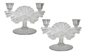 Paden City Glass Deco Style Candle Holders - a Pair