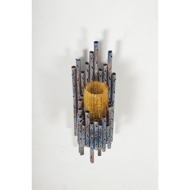 Brutalist Wall Lamp attributed to Marcello Fantoni, 1960s For Sale - Image 9 of 10