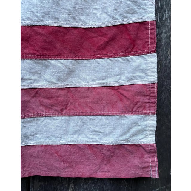 American Real Vintage Betsy Ross American Revolutionary Flag 13 Stars Cotton 1976 With Beautiful Naturally Faded Patina and Wear. 3x5 For Sale - Image 3 of 8