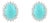 Statement Oval Cut Turquoise Halo Cubic Zircon Stud Earrings- A Pair For Sale