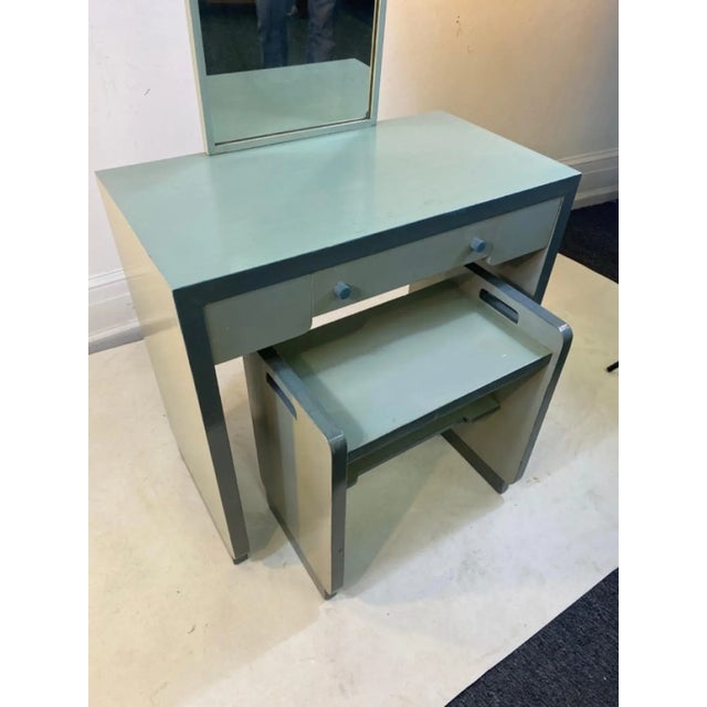 Gray 1930s Jules Bouy Art Deco Vanity & Stool - A Pair For Sale - Image 8 of 10